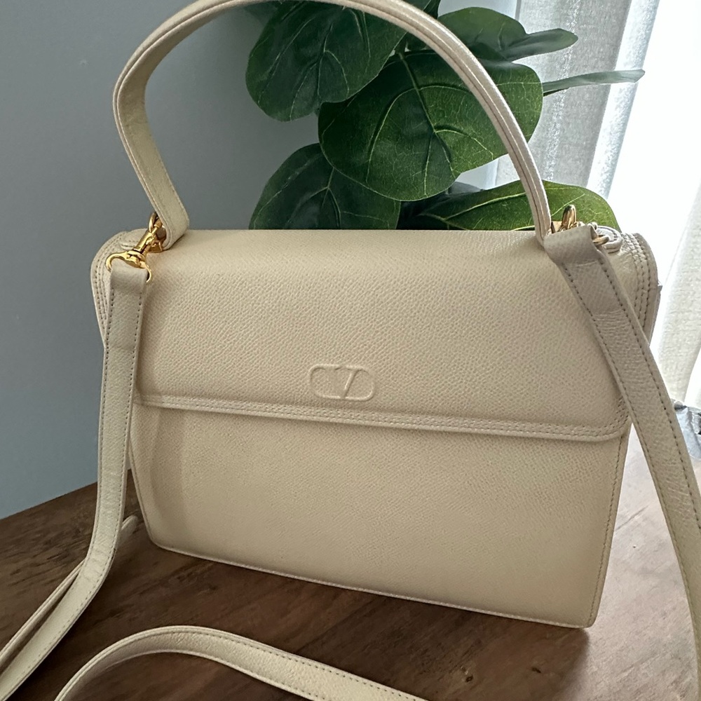 Valentino Cream Leather Handbag